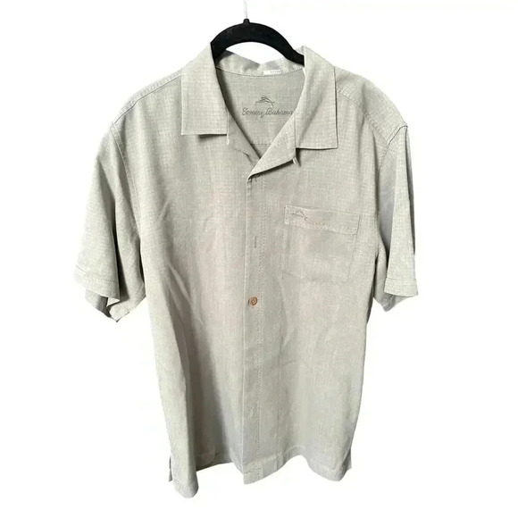 Men’s Tommy Bahama short sleeve gray button down shirt size M - Picture 1 of 4